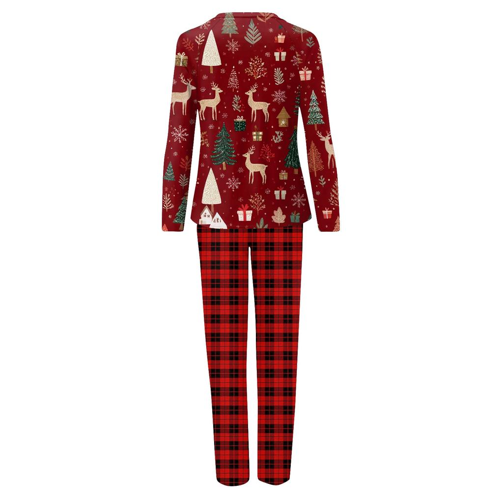 Christmas Prints Family Matching Long Sleeve Tops+Pants Set Family Matching Sets