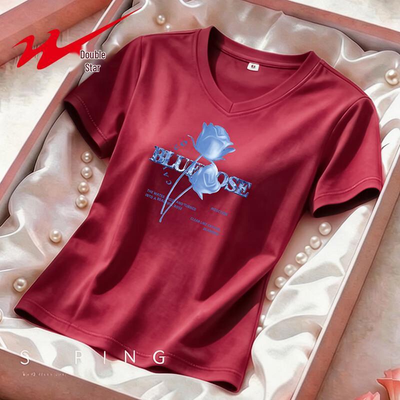 Shuangxing Women s Round Neck Cotton T-Shirt 2XL