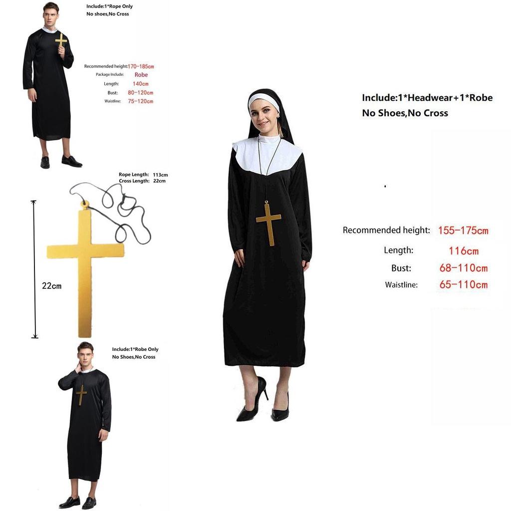 Captivating Priest Costume Robe With Classic Godfather Style For Memorable Halloween Celebrations