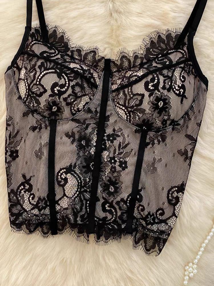 Sexy European & American Lace Eyelash Slimming Vest