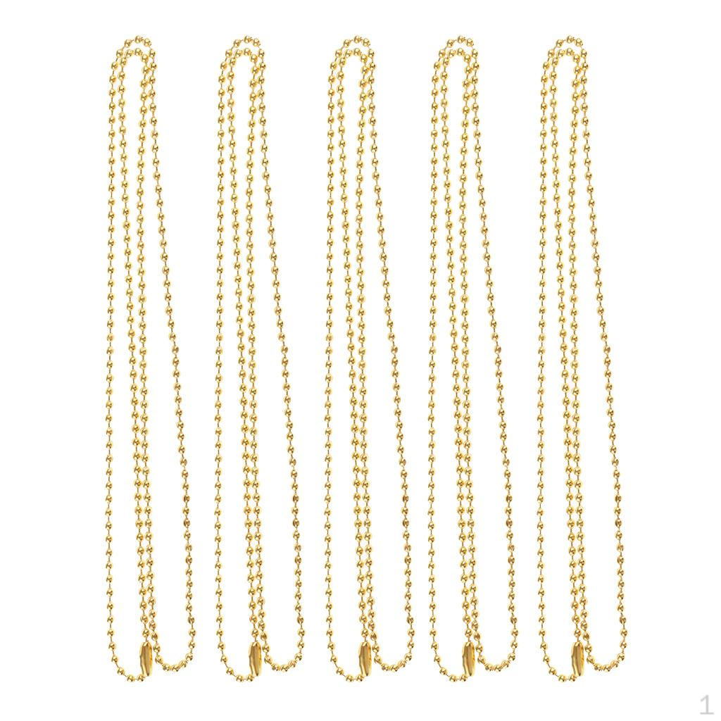 5 2mm Ball Chain Necklace for Men Women Gold