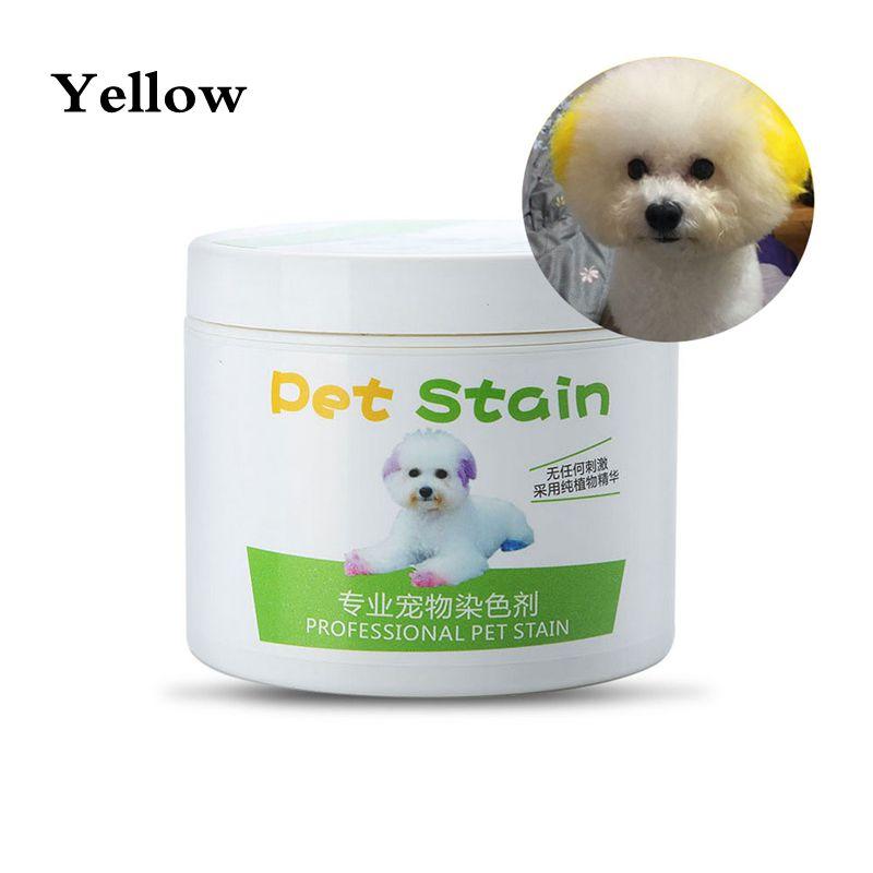 

100g Semi Permanent Pet Dog Dye Cream High Pigmented Colorful Dog Hair Bright Coloring Dyestuff Pigment Supplies for Home жёлтый