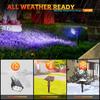 Solar Outdoor Lights,40 LEDs Color Changing RGB Solar Landscape Path Lights,USB & Solar Powered Multicoloured Spotlights,14 Colors Auto Cycling