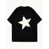 Oversized T Shirt Black Star Print Casual Wear for Women Summer Streetwear Fashion Loose Fit Top