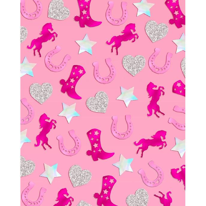 xo, Fetti Pink Pony Club Confetti - 200 pcs | Cowgirl Tablescape, Silver Glitter Bachelorette, Western Table Decor, Birthday Decorations, Cute Party