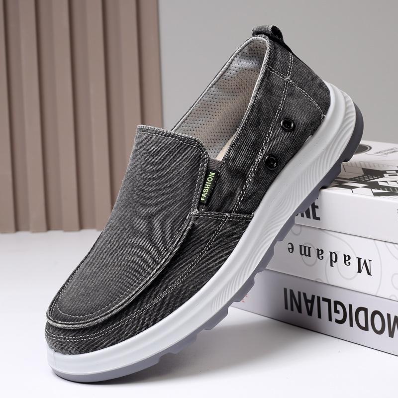 New Genuine Old Beijing Cloth Shoes Men's Spring and Autumn the Elderly Breathable Canvas Shoes Lazy Pedal Dad Casual Shoes