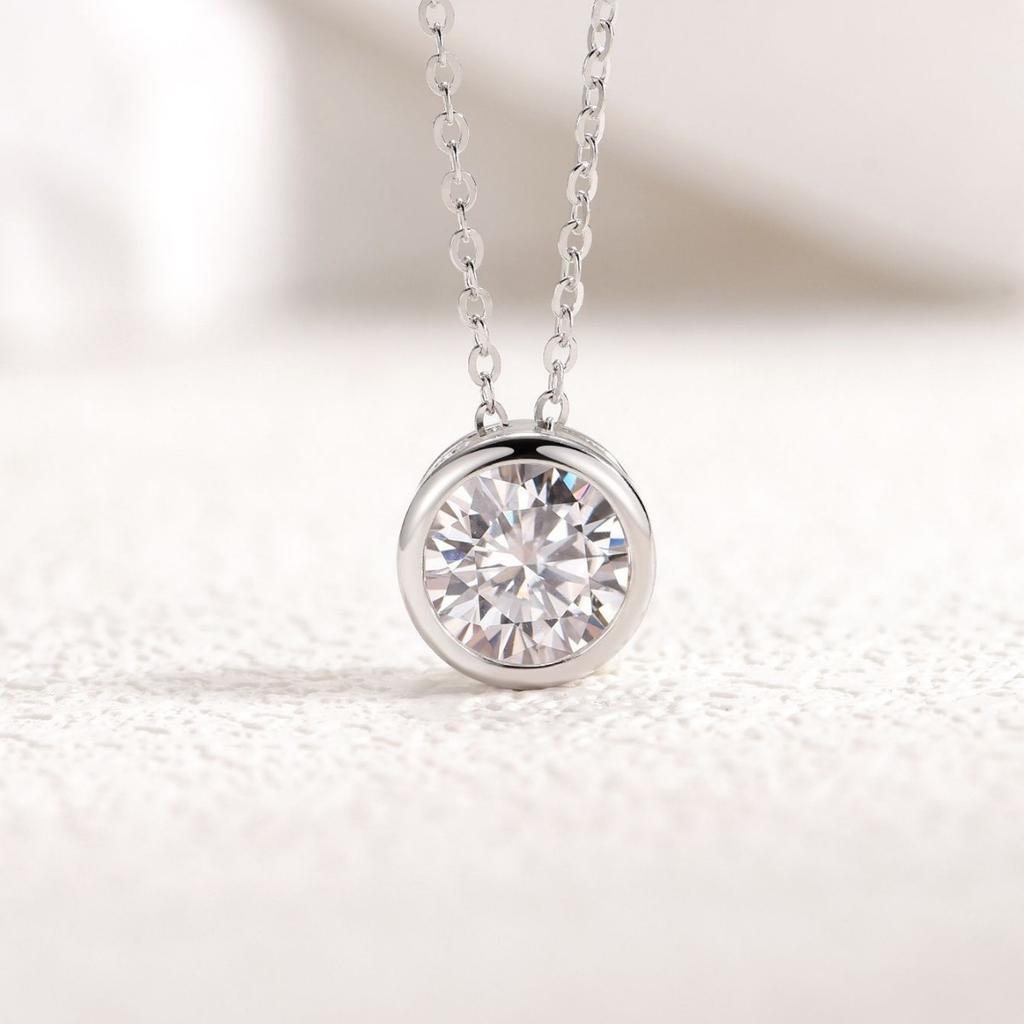 925 Silver Gold Plated Zircon Necklace for Women Birthday Party Gift Pendant Jewelry