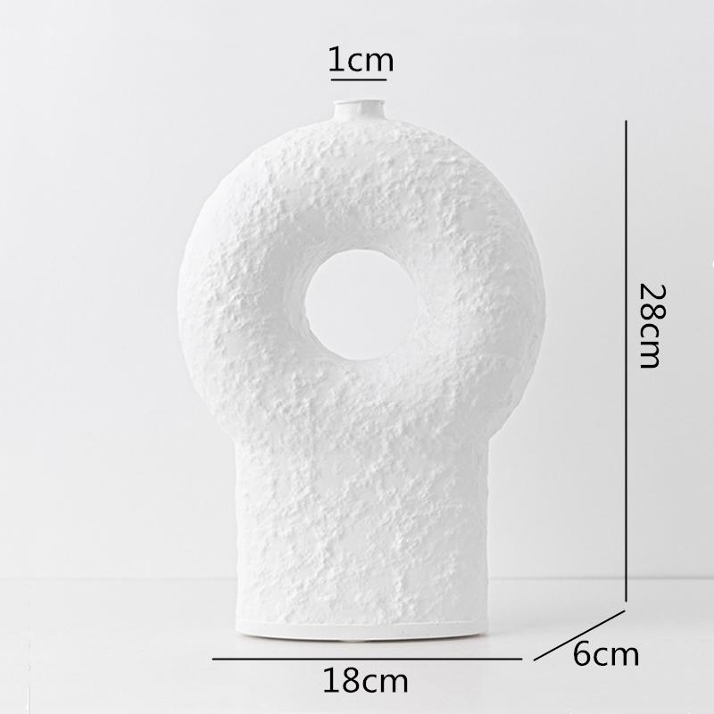 Ceramiczny Wazon Geometria Koło Czarno-Biała Tekstura Abstrakcyjny Kwiatowy Rękodzieło Ozdoby Nowoczesna Dekoracja Domu Wazon na Kwiaty
