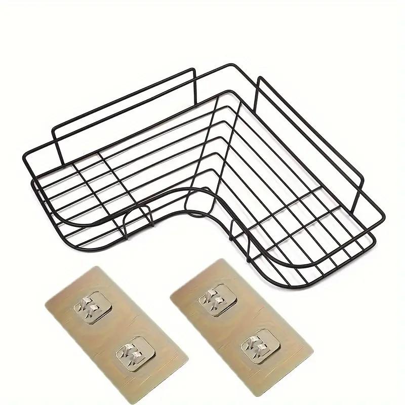 

Полка для ванной комнаты, настенные угловые полки для хранения вещей, держатель для шампуня, подставка для косметики, железная корзина для душа, органайзер для ванной комнаты чёрный