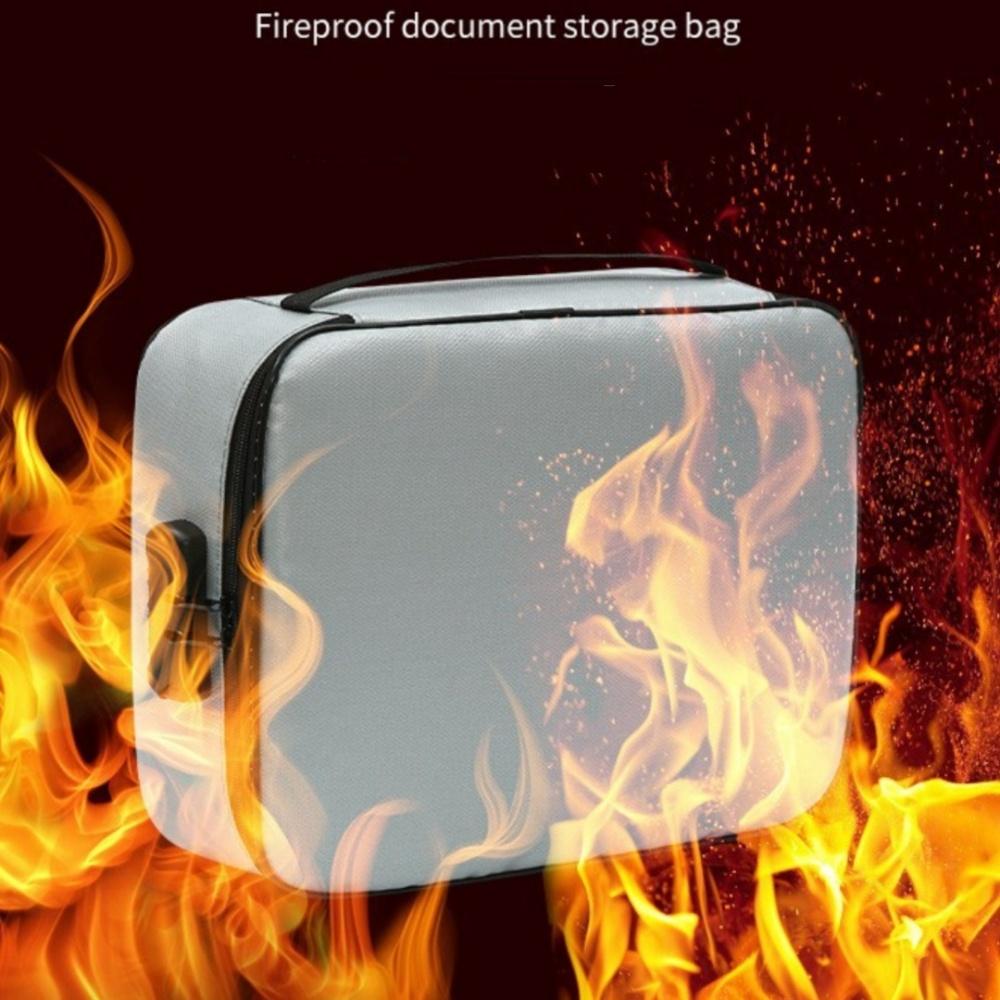 Fireproof Document Bag Multi-Layer Document Tickets Storage Bag with lock File Organizer Case Home Travel Passport Briefcase