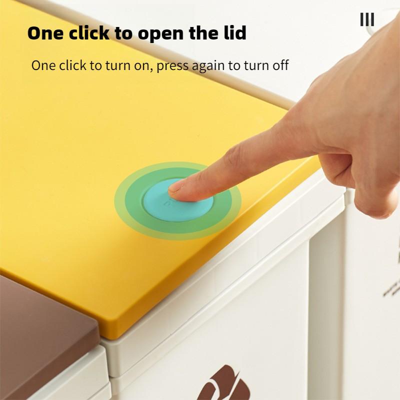 Household Mobile Classification Garbage Bin Kitchen Dedicated Dry Wet Separation Waste Can