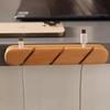 Solid Wood Cable Organizer Desktop Storage Box Secure Design For Data Cables Headphones Ideal For Office Workspace
