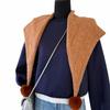 Soft Knitted Triangle Shawl with Pom Poms Yarn Shoulder Wrap Winter Neck Scarf  Daily Casual Wear
