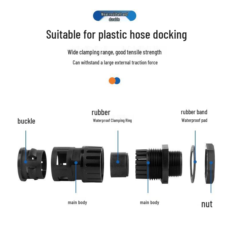Waterproof Double Locking Hose Connector with Internal Thread