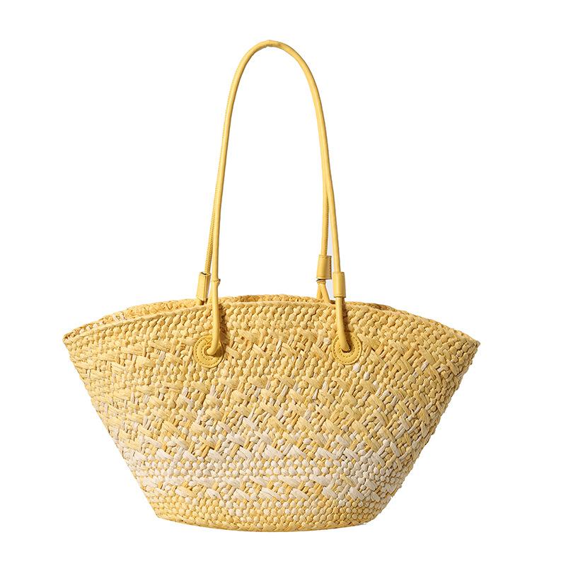 Casual Rattan Large Capacity Tote Designer Wicker Woven Women Handbags Summer Beach Bali Straw Bag Lady Travel Big Basket Purse