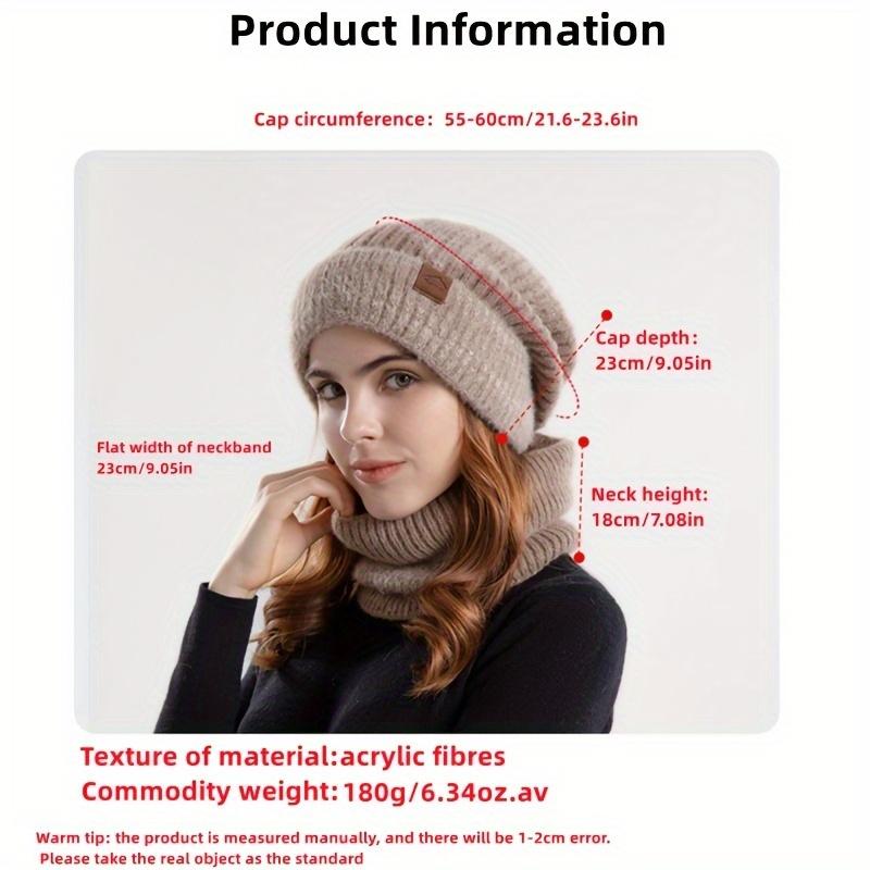2025 Women'S Stylish Two-Tone Winter Ski Hat with Ear Flaps - Knitted, Warm, Lightweight, Polyester, Beanie Hat for Cold Weather
