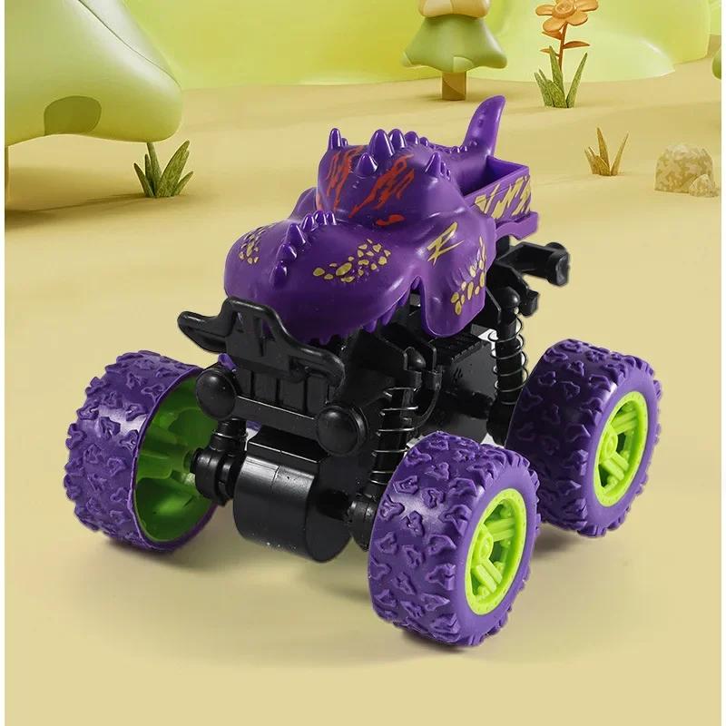 Monster Trucks Pull Back Vehicles Cars 360° Rotation 4 Wheels Drive Durable Friction Powered Push and Go Toys Truck Playset