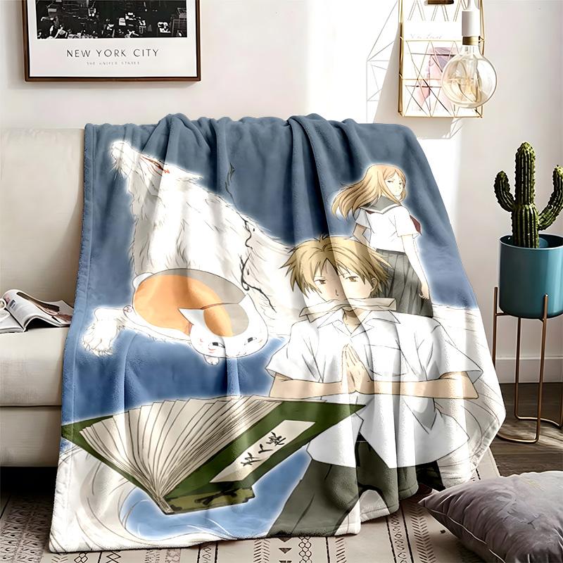 Natsume's Book of Friends Theme Blanket Suitable For The Sofa Camping And Travel Made Of Soft Flannel Material An Ideal Gift For Occasions Such As Bir
