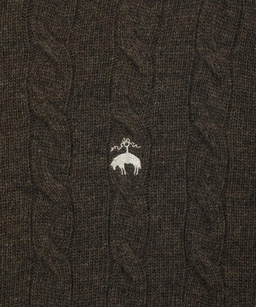 BROOKS BROTHERS Wool Cable Sweater (Brown) (Bbwrmbf401)