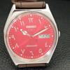 AUTOMATIC VINTAGE SEIKO 5 JAPAN 6309A MENS ARABIC RED COLOR DIAL WATCH a701347-5 R206a-a701347