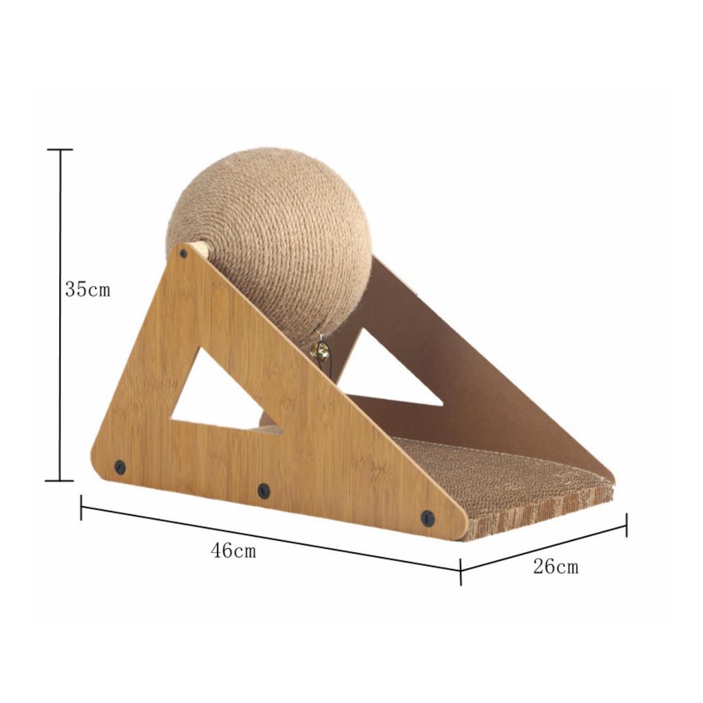 Triangular Cat Scratcher 2-in-1 Pet Supply Multifunctional for Living Room, Cats