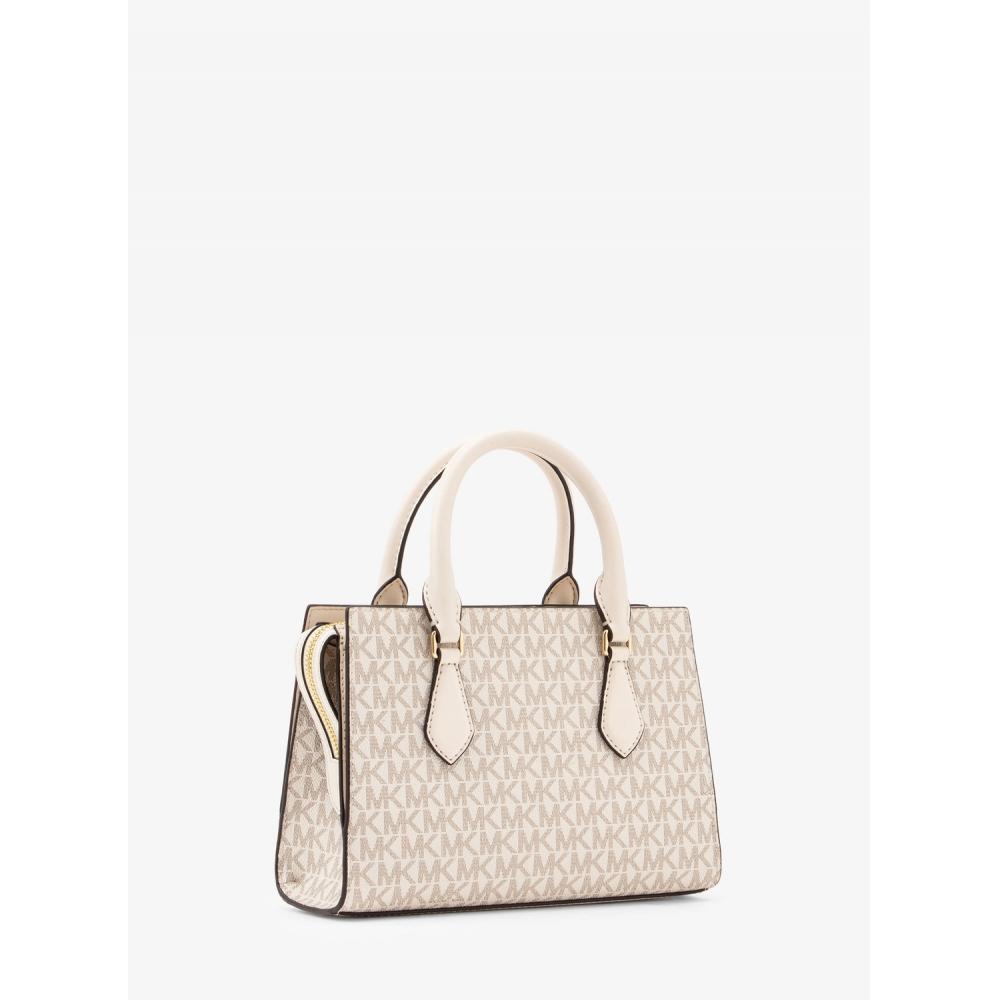 Michael Kors Sheila Center Zip Satchel Small   Mk Signature 35s3g6hs5b2605 Light Cream Multi