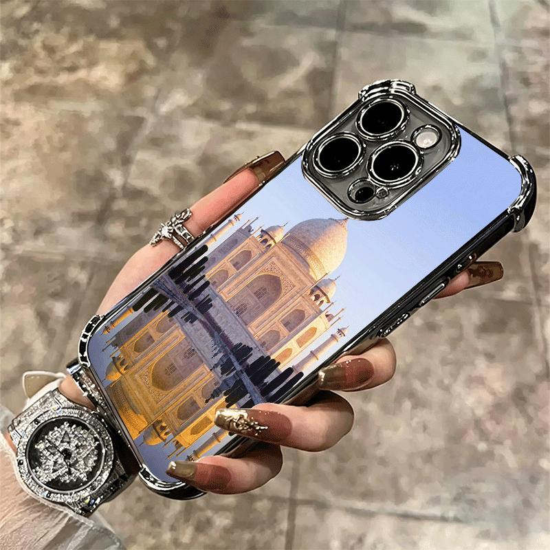 Islam Muslim Mosque Soft Phone Case For iPhone 15 16 17 Air 14 Pro Max 16E Plus 13 12 Mini Plating Anti-Fall Fundas