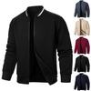 Jaqueta masculina de beisebol com gola sólida e primavera outono, jaqueta casual masculina, tops soltos