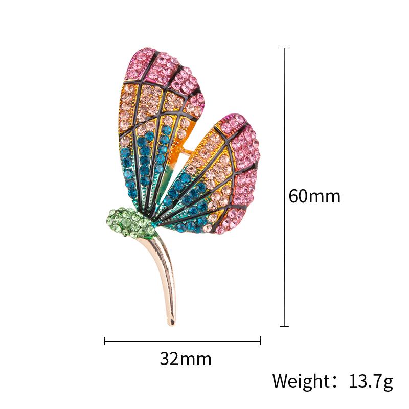 Emalje Sommerfugl Brosjer for Kvinner Unisex Rhinestone Insekt Pins Bankett Fest Ryggsekk Gaver Smykketilbehør