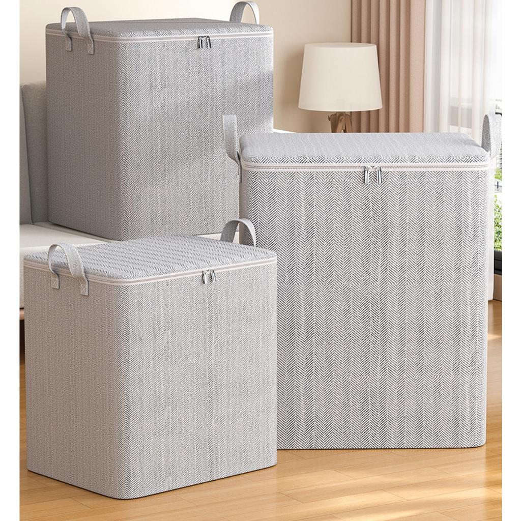 1 Velká krytá úložná taška, Odolná, Může uskladnit oblečení, deky, ložní prádlo, Organizér šetřící místo, Třídění a skladování oblečení