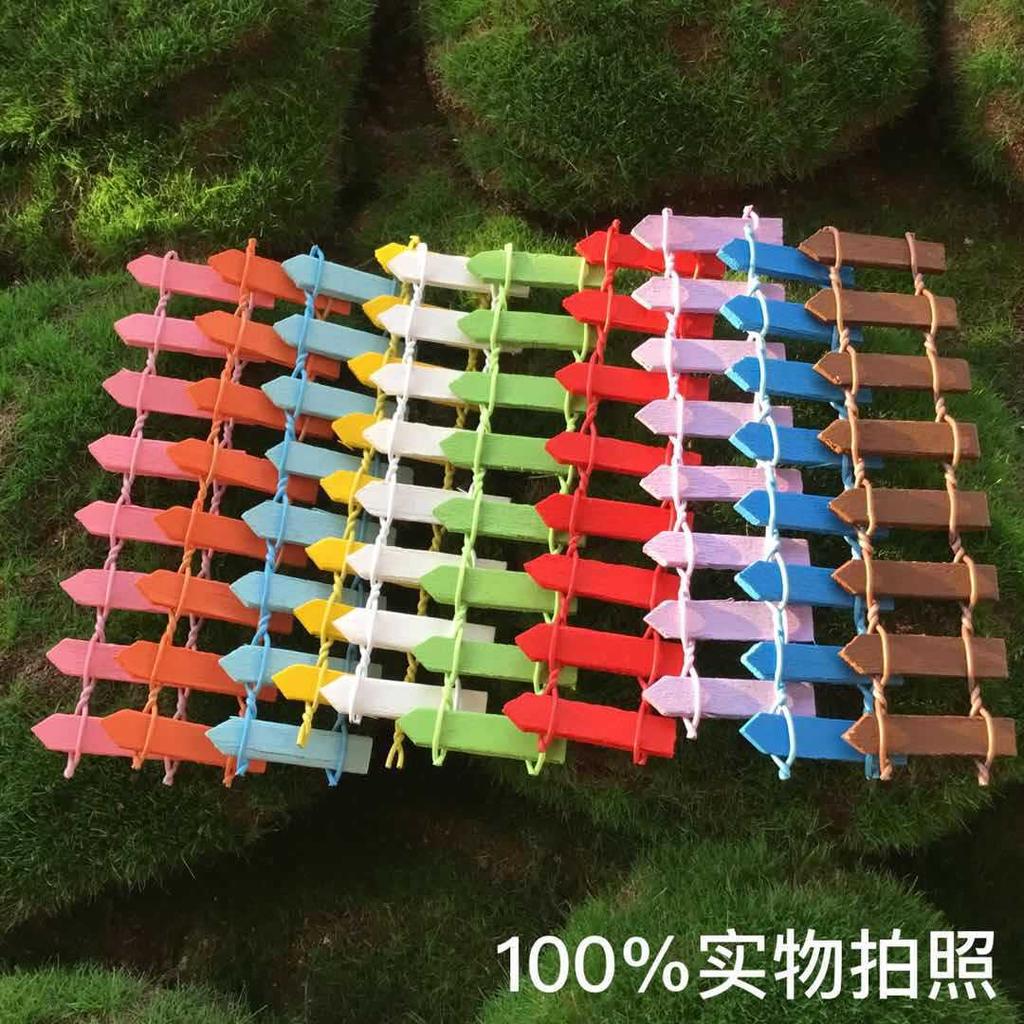 Micro-landscape Small Ornaments Eight Wooden Fences Bonsai Fences MiniThree-dimensionalSmall and Miniature