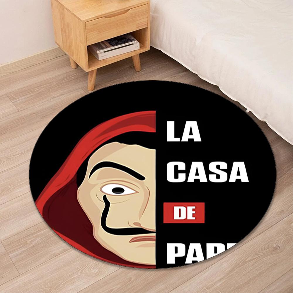 La Casa De Papel Printed Round Rug Carpet Chair Rug Area Rug Entryway Doormats,for Office Chair Living Room Bedroom Kitchen Room.