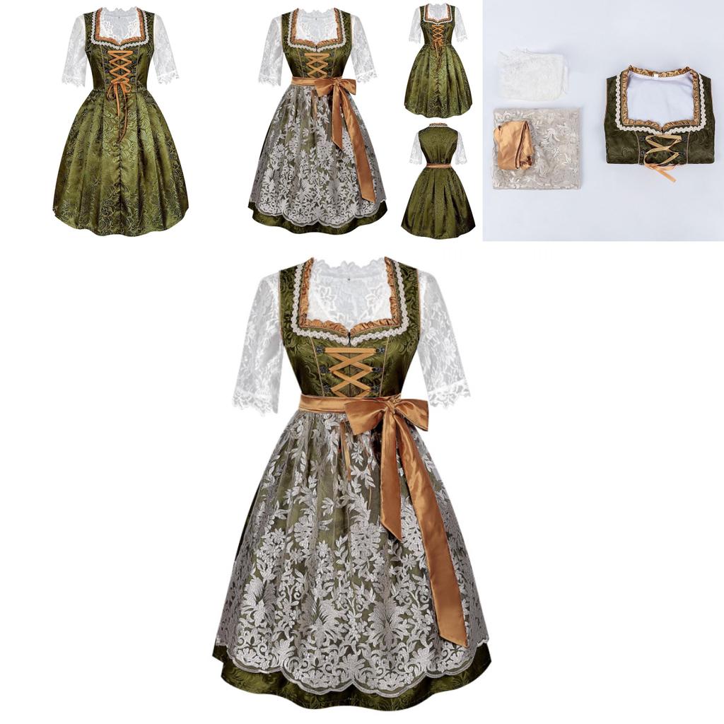 Bavarian Beer Festival Dress For Women With Polyester Fabric Halloween Costume For Stage Performance