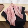 Women S Floral Printed Cotton Small Square Scarf Elegant Sunscreen Decorative Neck Scarf