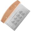 Stainless Steel Dough Scraper, Multipurpose Pastry Dough Cutter Griddle Scraper Chopper with Wood Handle and Measuring Scale for Cutting Bread and Piz
