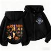 KPop Demon Hunters Zipper Hoodie Cartoon Girls Coat Fashion Thin Clothes Purple Autumn Halloween style Hoodie Jacket Kids Anime Sweatshirt Gift