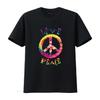Mens PEACE SIGN Tee LOVE T Shirt 60s 70s Tie Die Hippie Costume White 3XL Vintage Washed Streetwear Stylish Slightly Homme