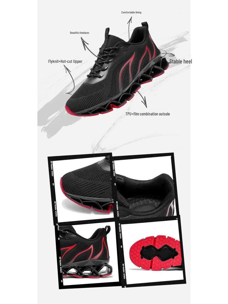 Pantofi de alergare cu lamă pentru bărbați 2025 toamnă - Plasă Flyknit, Respirabili, Mărimi mari, Adidași sport casual