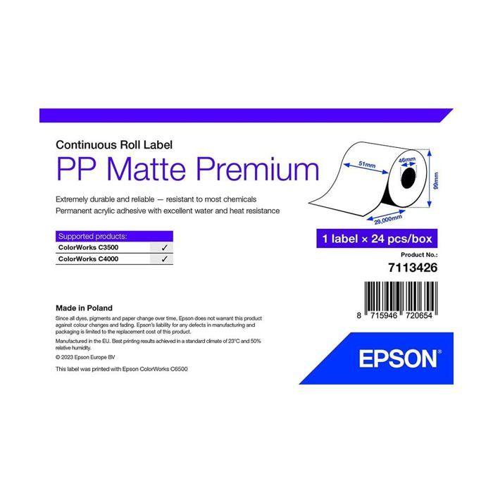 Étiquettes d'imprimante - Epson - Modèle 7113426 - Blanches - Auto-adhésives - Non revêtues