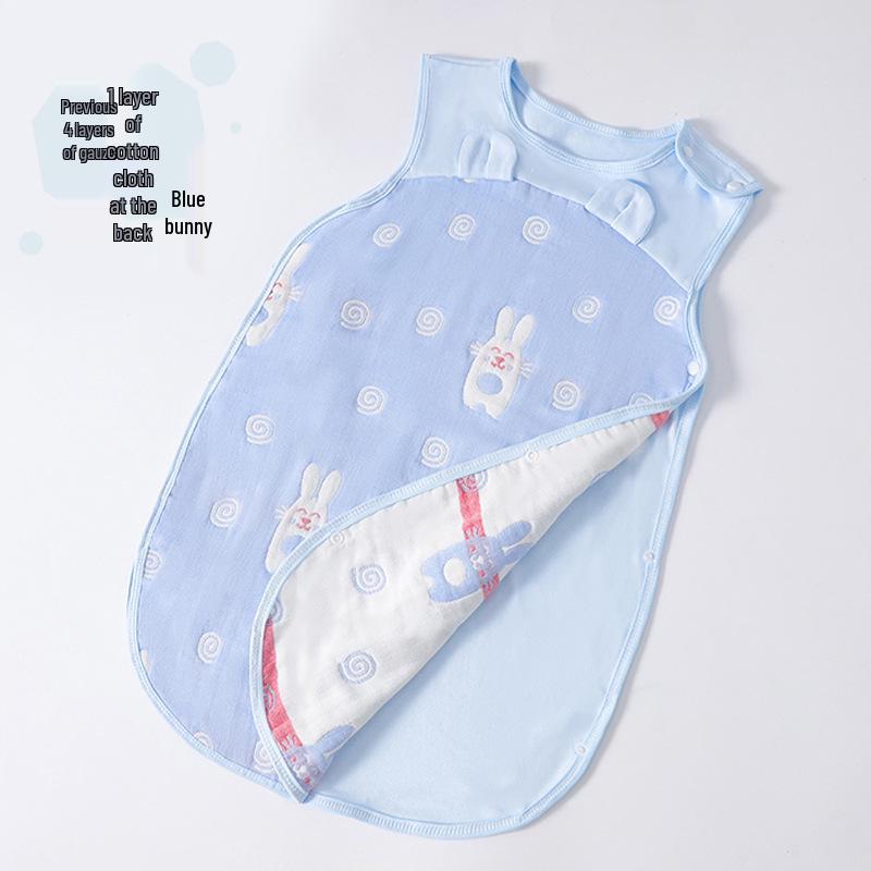 Pure Cotton Baby Sleeping Bag - All-Season Quilted Anti-Kick Blanket for Newborns
