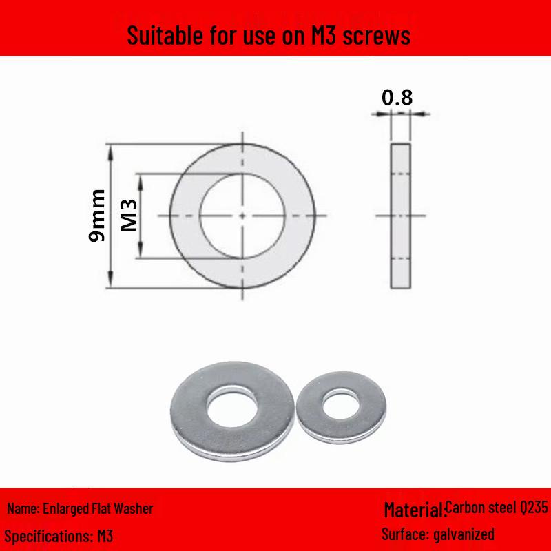 Podkładka dystansowa płaska ocynkowana/stal nierdzewna - Rozmiary: M3, M4, M5, M6, M8, M10, M12