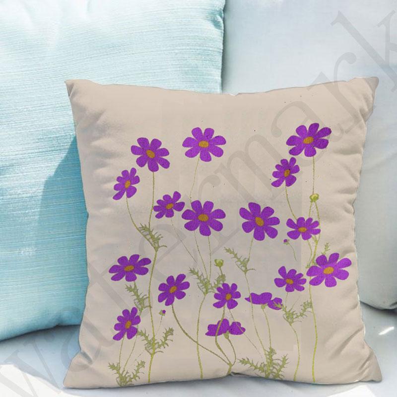 

Декоративная наволочка с цветочным узором лаванды и ромашки, декоративная подушка для дивана, наволочка для домашнего декора 40X40CM