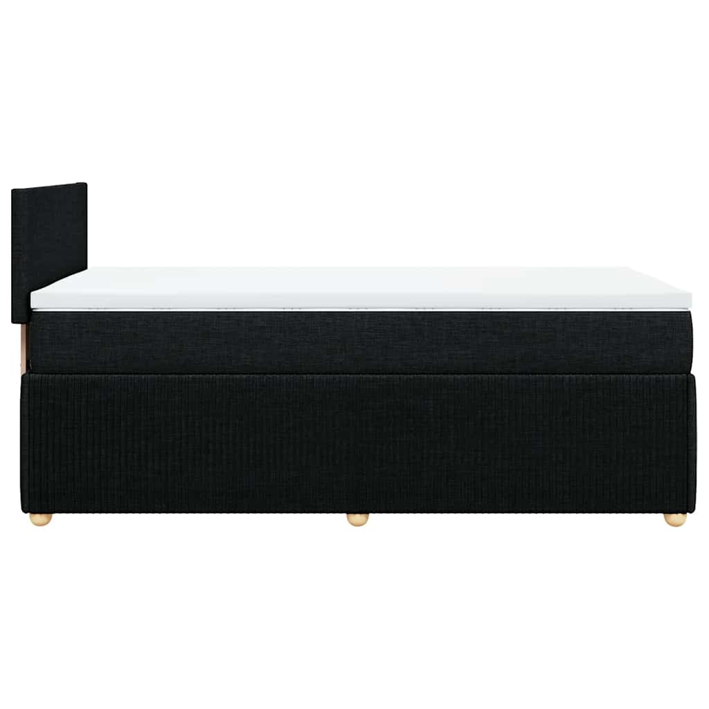 Vidaxl Letto Continentale Con Materasso, Nero, Tessuto, 90X200 Cm