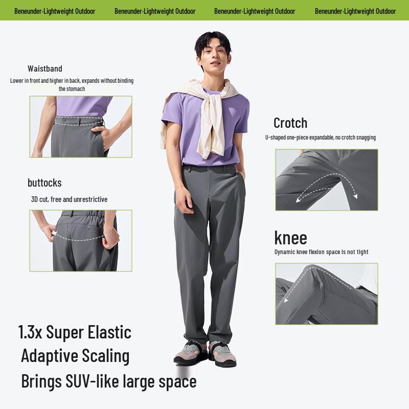 Beneunder Men's Quick-Dry Tapered Outdoor Pants DR249