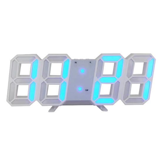 3D LED USB Snooze Digital Temperature Wall Clock Alarm Home Living Room Decor