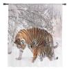 Wild Animal Tiger Walking In The Snow Sheer Curtains for Living Room Ornamentation Window Drapes Kitchen Tulle Sheer Fabric Drapes