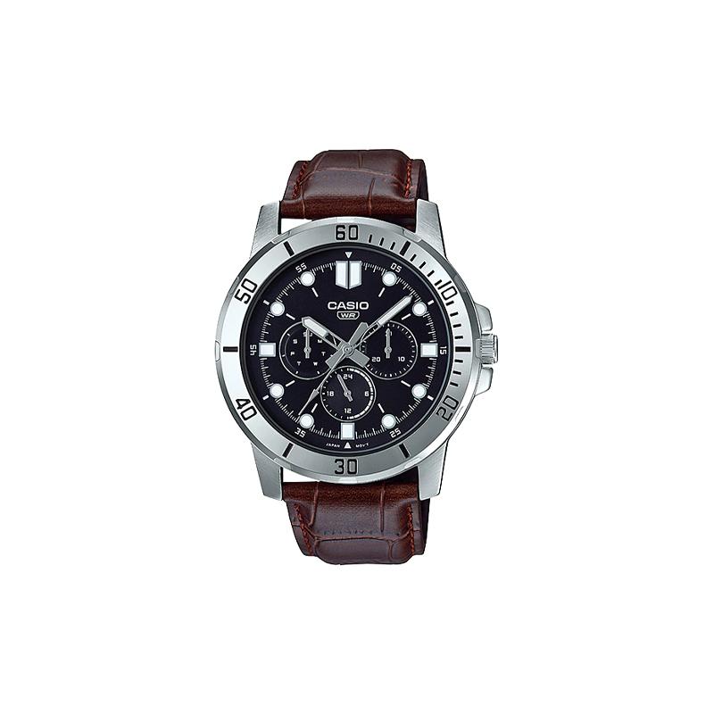 

Casio STANDARD Series Classic Retro Fashion Casual Quartz Movement Leather Strap Japanese and Korean Watch Men s Watch Black Dial MTP-VD300L-1E чорний