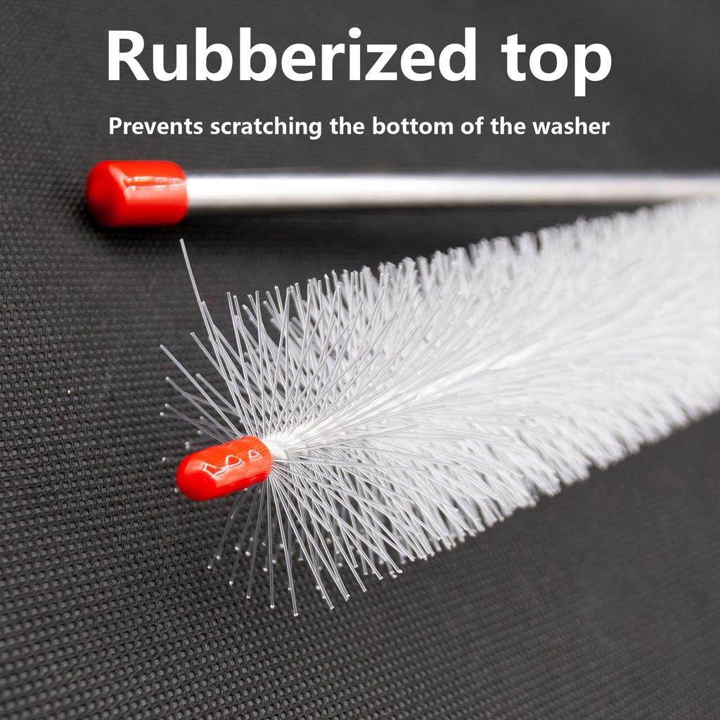 White Pulsator Clothes Dryer Brush Featuring Stainless Steel Rod Cleaning Brush for Efficient Lint Removal