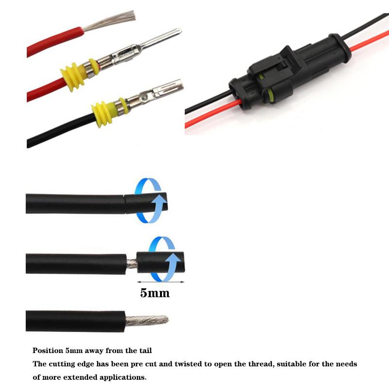 1pair 1P 2P 3P 4P 5P 6P Way Waterproof Electrical Auto Cord Connector Male Female Plug 18awg with Wire Cable for Car Motorcycle