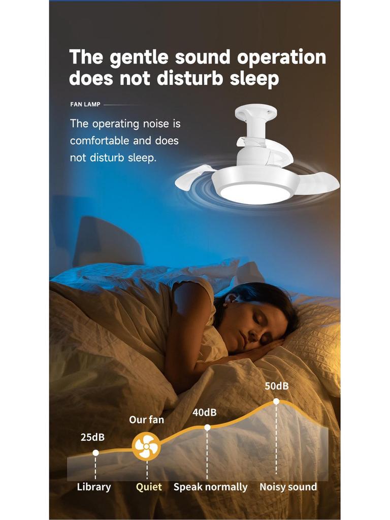 E27 Screw-In Mini Invisible Ceiling Fan Light